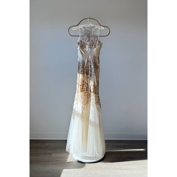 Vintage Cache Dress Y2K 90s Whimsical Silk Beaded Fairy Bridal Wedding NWT 4 S - Picture 15 of 15